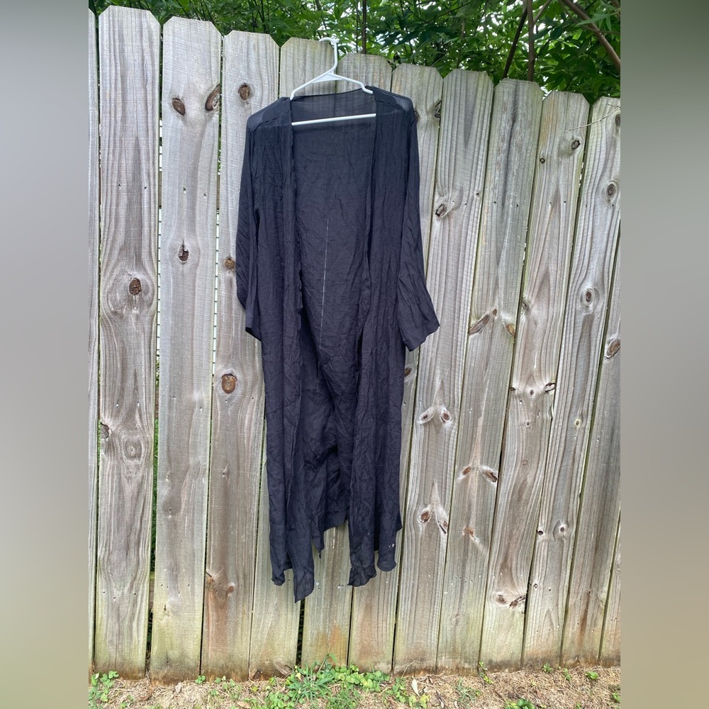 SHEIN Black Sheer Kimono Cardigan
